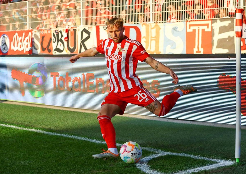 Kann Union Berlin (im Bild: Tymoteusz Puchaz) am 13. Spieltag der Bundesliga gegen Bayer Leverkusen bestehen? © IMAGO / Jan Huebner, 30.10.2022 Bundesliga Vorschau 13. Spieltag