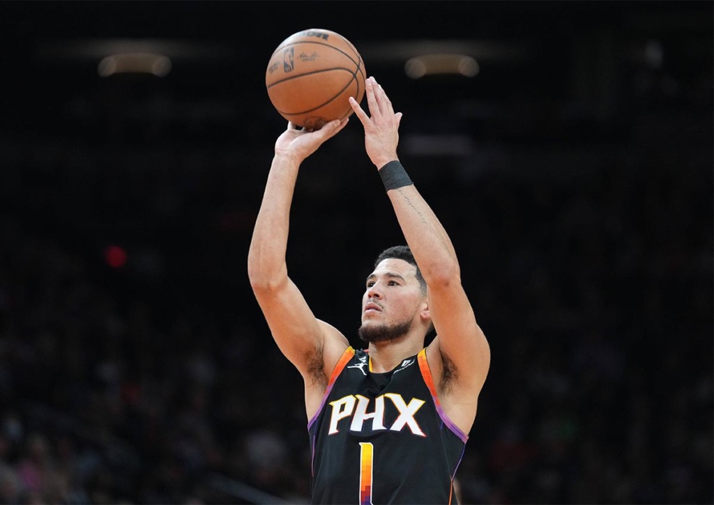 Nutzen die Phoenix Suns (im Bild: Devin Booker) die Ausfälle der Philadelphia 76ers aus? © IMAGO / USA TODAY Network, 04.11.2022 Philadelphia 76ers Phoenix Suns Tipp