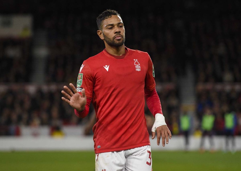 Feiert Abstiegskandidat Nottingham Forest (im Bild: Renan Lodi) vor der WM-Pause noch einen Erfolg über Crystal Palace)? © IMAGO / Shutterstock, 09.11.2022 Nottingham Forest Crystal Palace Tipp