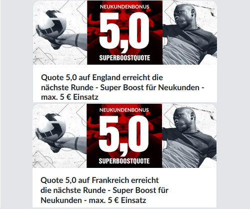 England Frankreich Wett-Boost