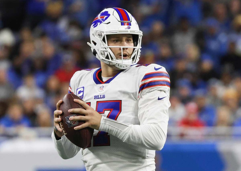 Die Bills (im Bild: Allen) sind deutlicher Favorit gegen die Jets. © IMAGO / Icon Sportswire, 24.11.2022 Buffalo Bills New York Jets Tipp