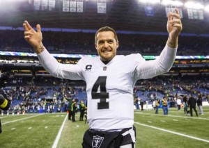 Ist Las Vegas (im Bild: Carr) den Chargers ebenbürtig? © IMAGO / USA TODAY Network, 27.11.2022 Las Vegas Raiders Los Angeles Chargers Tipp