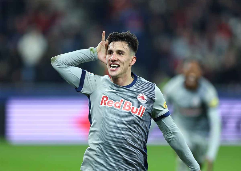 Erreicht Red Bull Salzburg (im Bild: Nicolas Capaldo) in Rom das Achtelfinale? © GEPA pictures/ David Geieregger - 16.02.2023 AS Rom Red Bull Salzburg Tipp