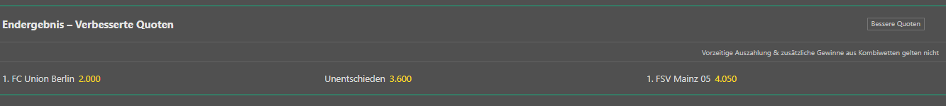 Bet365 verbesserte Quoten