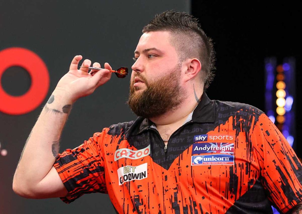 Mit wie viel Selbstvertrauen geht Smith in das Duell gegen Favorit van Gerwen? © IMAGO / Pro Sports Images, 29.01.2023 Michael Smith Michael van Gerwen Tipp