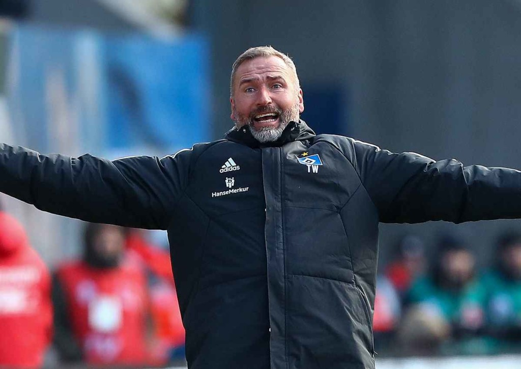 Erringt der HSV (im Bild: Trainer Walter) einen gegentorlosen Sieg gegen Heidenheim? © IMAGO / Jan Huebner, 05.02.2023 Heidenheim HSV Tipp