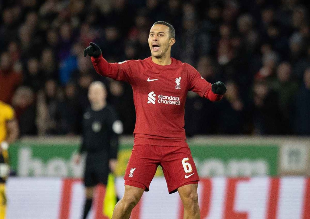 Strauchelt Liverpool (im Bild: Thiago) auch gegen Wolverhampton? © IMAGO / Pro Sports Images, 17.01.2023 Wolverhampton Liverpool Tipp