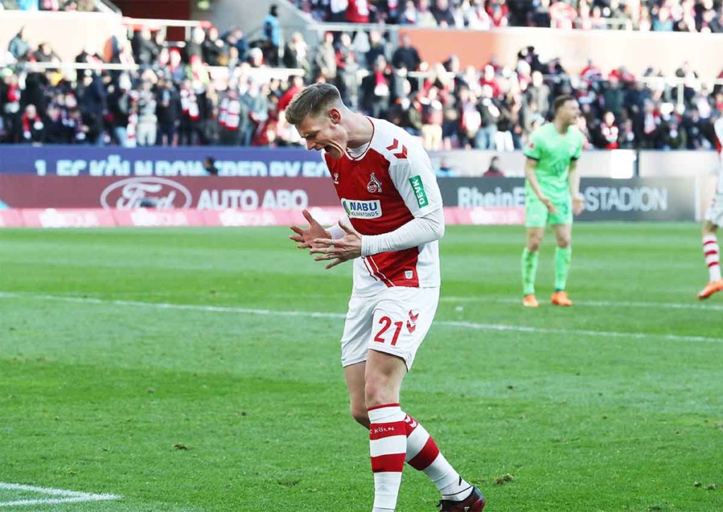 Feiert Köln (im Bild: Steffen Tigges) gegen Bochum endlich wieder einen eigenen Treffer? © IMAGO / Herbert Bucco, 25.02.2023 Köln Bochum Tipp