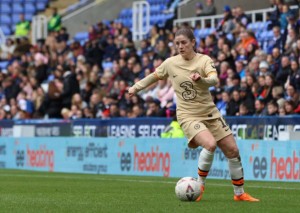 Bezwingt Chelsea (im Bild: Maren Mjelde) den Titelverteidiger aus Lyon? © IMAGO / Sports Press Photo, 19.03.2023 Lyon Chelsea Tipp