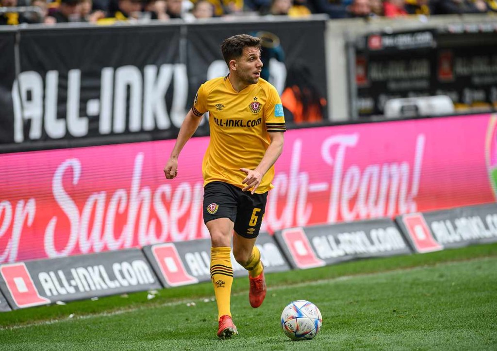 Lässt Dresden (im Bild: Arslan) gegen Saarbrücken Punkte liegen? © IMAGO / Dennis Hetzschold, 08.04.2023 Saarbrücken Dresden Tipp