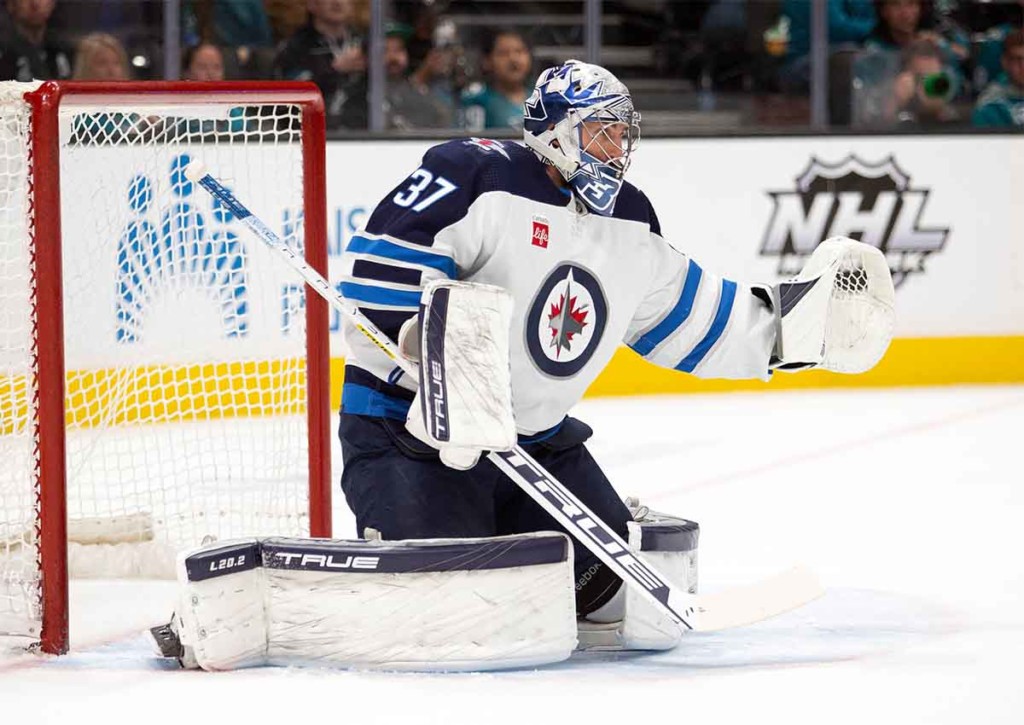 Feiern die Winnipeg Jets (im Bild: Connor Hellebuyck) gegen die Calgary Flames einen knappen Heimsieg? © IMAGO / USA TODAY Network, 28.03.2023 Winnipeg Jets Calgary Flames Tipp