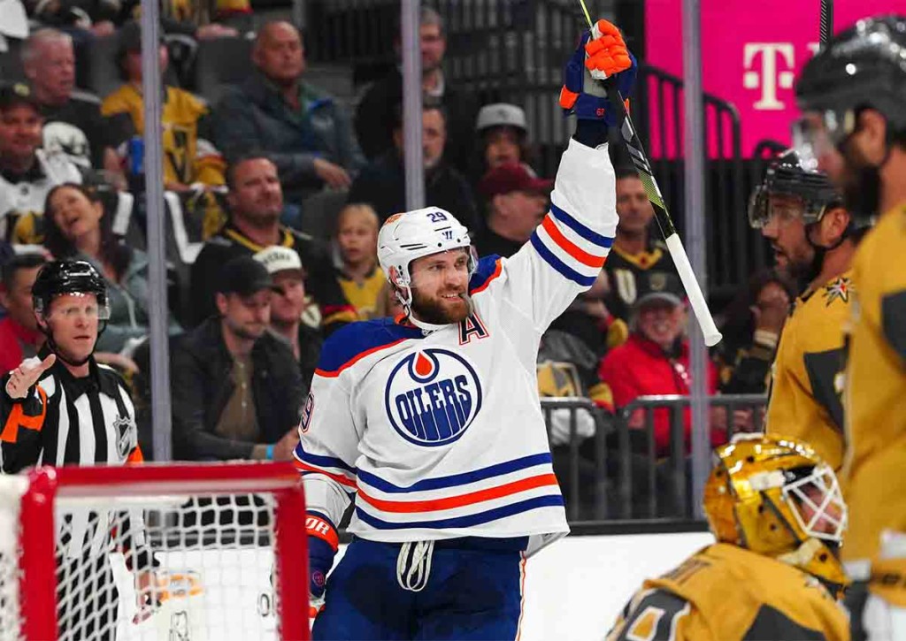Macht Leon Draisaitl für die Edmonton Oilers gegen die Vegas Golden Knights erneut den Unterschied? © IMAGO / USA TODAY Network, 03.05.2023 Vegas Golden Knights Edmonton Oilers Game 2 Tipp