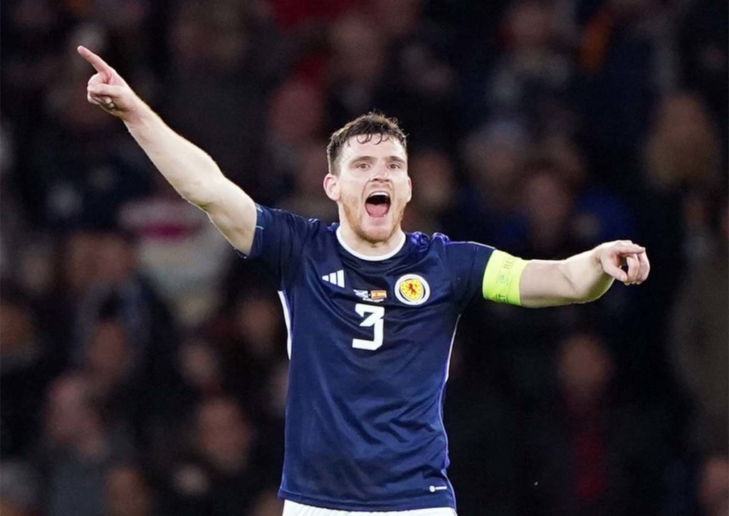 Lässt Schottland (im Bild: Andrew Robetrson) gegen Haaland & Norwegen nichts anbrennen? © IMAGO / PA Images, 28.03.2023 Norwegen Schottland Tipp