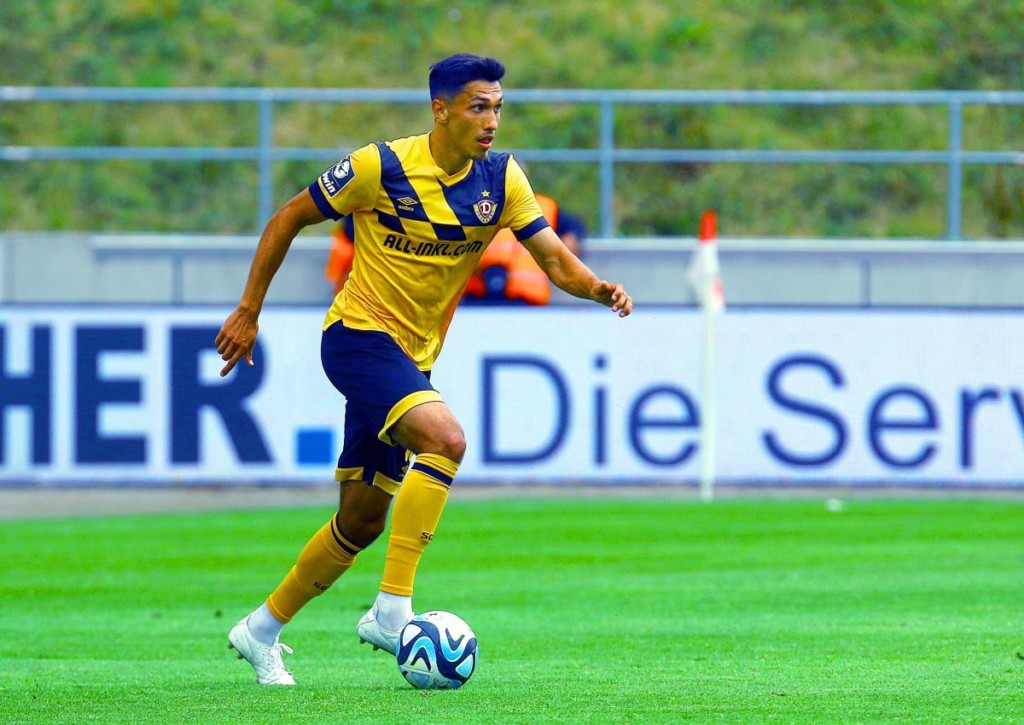 Gewinnt Dresden (im Bild: Claudio Kammerknecht) das erste Spitzenspiel gegen Bielefeld? © IMAGO / Kruczynski, 22.07.2023 Gewinnt Dresden (im Bild: Claudio Kammerknecht) das erste Spitzenspiel gegen Bielefeld?