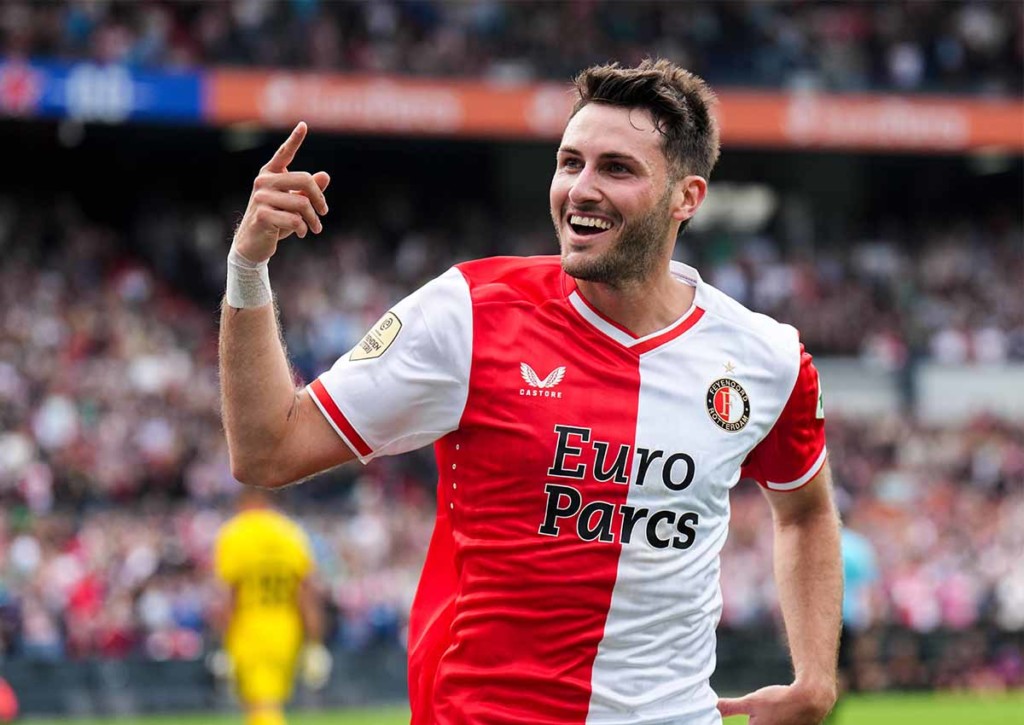 Entwickelt sich der niederländische Super Cup zwischen Feyenoord Rotterdam (im Bild: Santiago Gimenez) und PSV Eindhoven zum Torfestival? © IMAGO / Box to Box Pictures, 30.07.2023 Feyenoord Rotterdam PSV Eindhoven Tipp