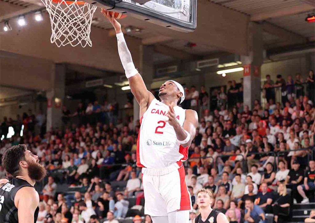 Gewinnt Kanada (im Bild: Shai Gilgeous-Alexander) sein Auftaktspiel gegen Mitfavoriten Frankreich? © IMAGO / Susanne Hübner. 12.08.2023 Kanada Frankreich Tipp