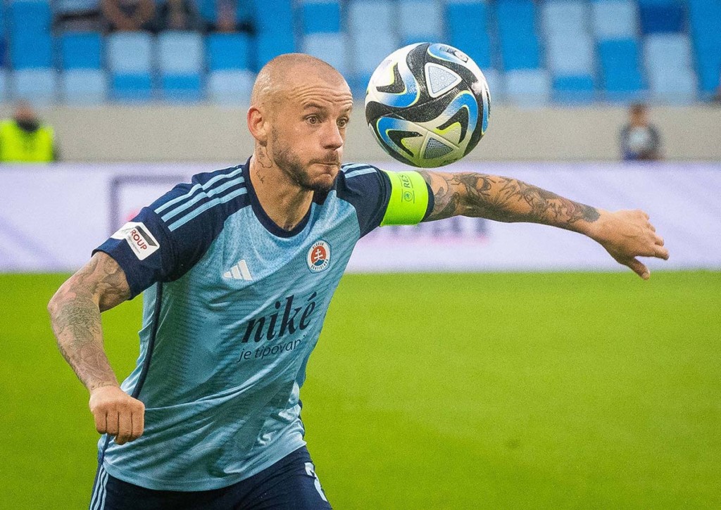 Slovan Bratislava (im Bild: Vladimir Weiss) träumt vom Einzug in die Königsklasse. Zunächst müssen die Slowaken aber an Maccabi Haifa vorbei. © IMAGO / Branislav Racko, 05.08.2023 Slovan Bratislava Maccabi Haifa Tipp