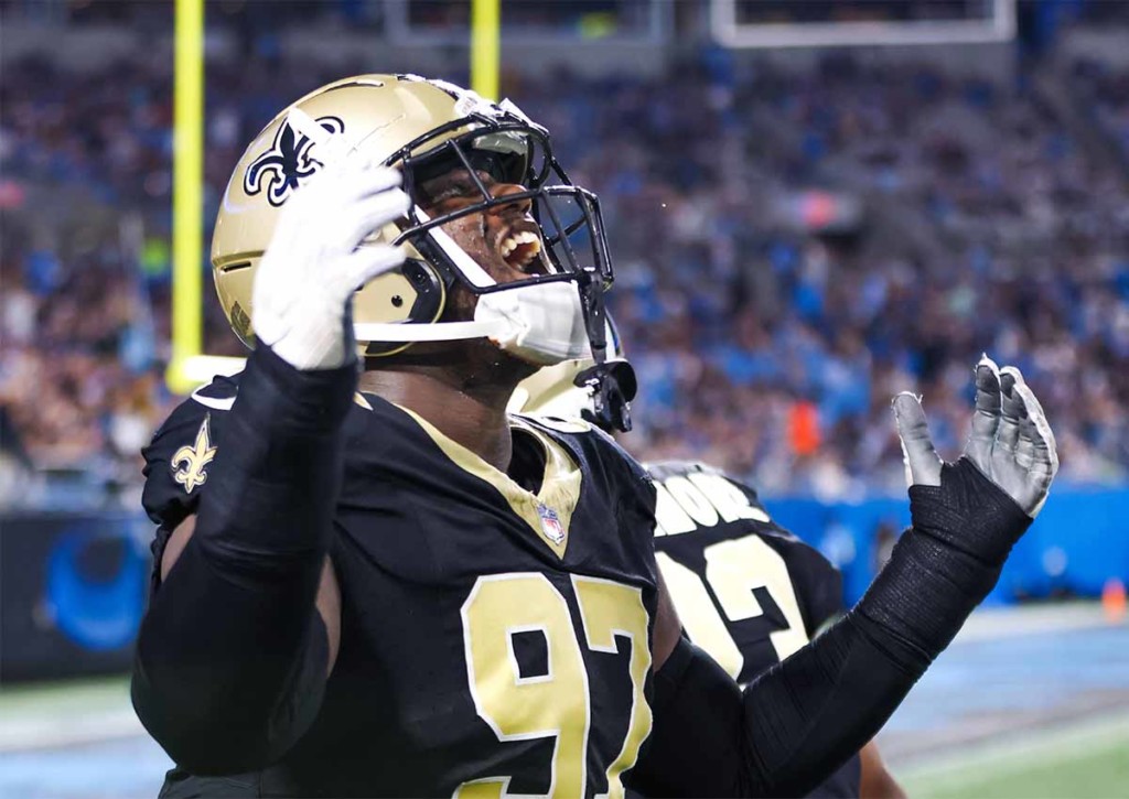 Siegen die New Orleans Saints (im Bild: Malcolm Roach) bei den Green Bay Packers? © IMAGO / Icon Sportswire, 18.09.2023 Green Bay Packers New Orleans Saints Tipp