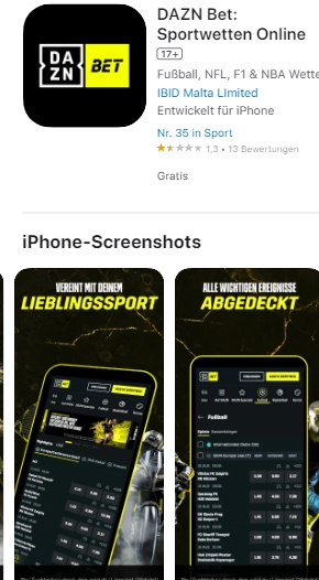 DAZN Bet Sportwetten App DAZN Bet iOS App