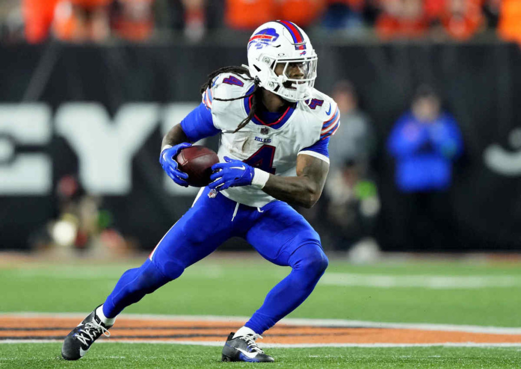 Finden die Buffalo Bills (im Bild: James Cook) gegen die Denver Broncos wieder in die Spur? © IMAGO / USA Today Network, 06.11.2023 Finden die Buffalo Bills (im Bild: James Cook) gegen die Denver Broncos wieder in die Spur?