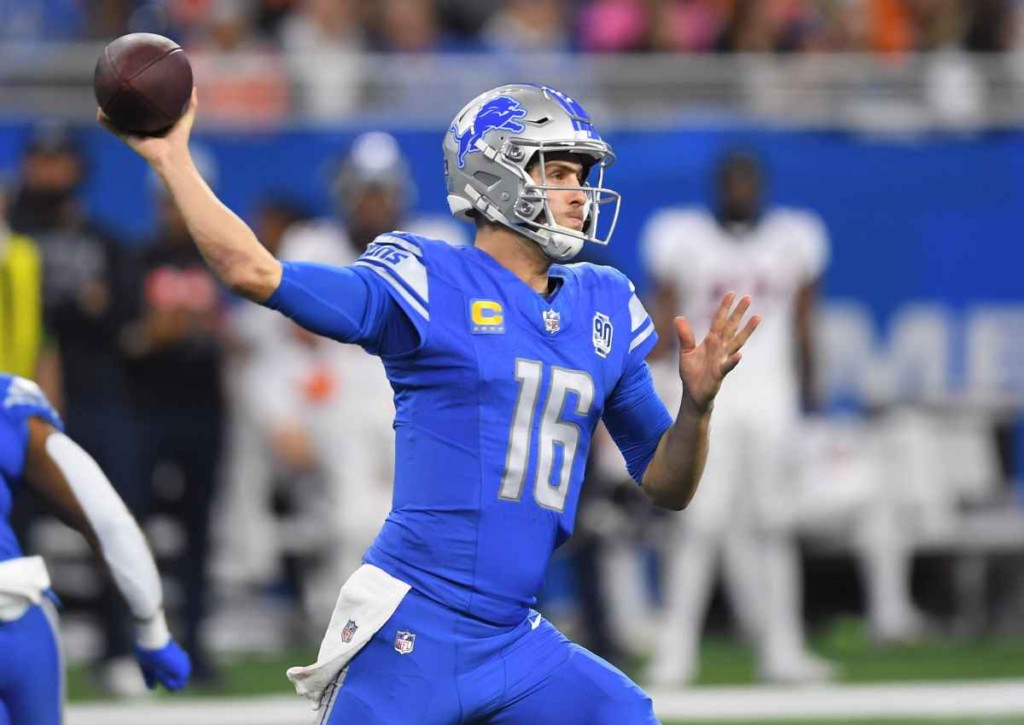 Schnappen sich die Lions (im Bild: Goff) gegen die Vikings den Division-Sieg? © IMAGO / Newscom World, 16.12.2023 Minnesota Vikings Detroit Lions Tipp