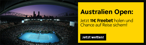 Mit 11 € gratis auf die Australian Open wetten