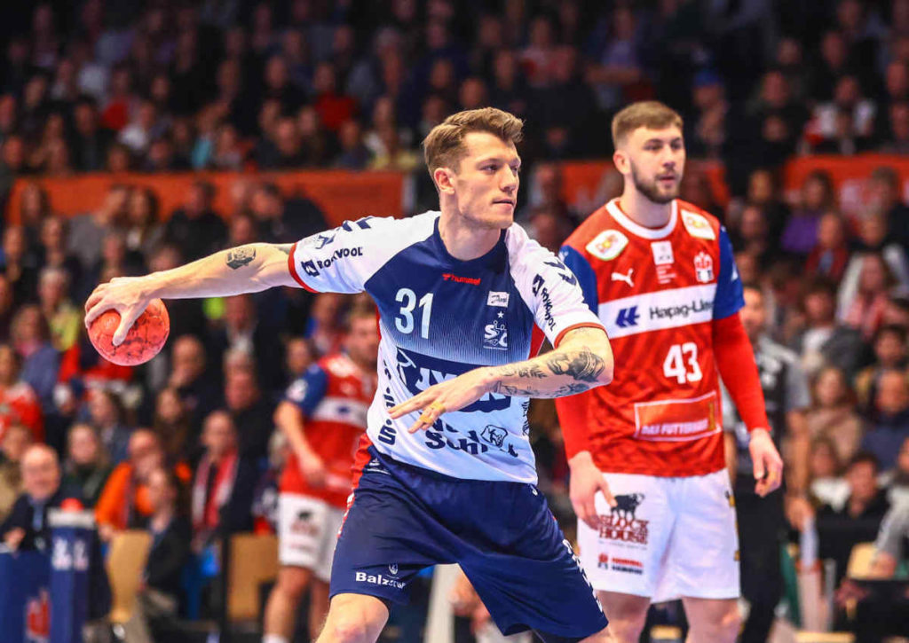 Wird Flensburg (im Bild: Emil Jakobsen) der Favoritenrolle gegen Bjerringbro/Silkeborg gerecht? © IMAGO / Lobeca, 03.02.2024 Wird Flensburg (im Bild: Emil Jakobsen) der Favoritenrolle gegen Bjerringbro/Silkeborg gerecht?