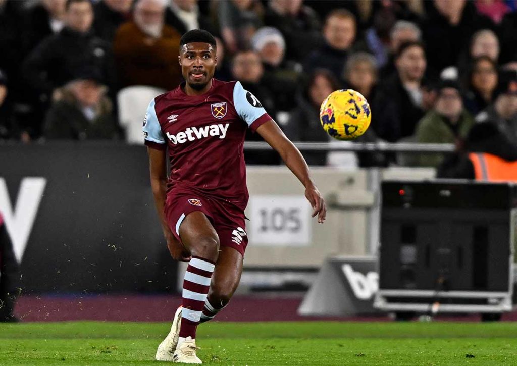 Beißt sich Manchester United an West Ham (im Bild: Ben Johnson) die Zähne aus? © IMAGO / Martin Dalton, 01.02.2024 Manchester United West Ham Tipp