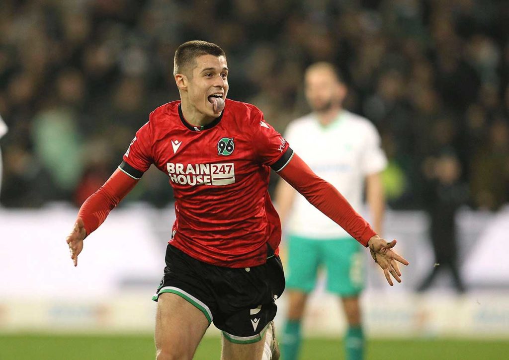 Entführt Hannover (im Bild: Nicolo Tresoldi) drei Punkte aus Osnabrück? © IMAGO / Claus Bergmann, 16.02.2024 Osnabrück Hannover Tipp