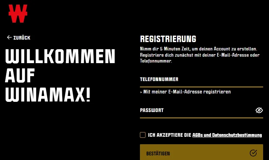 Bei Winamax registrieren