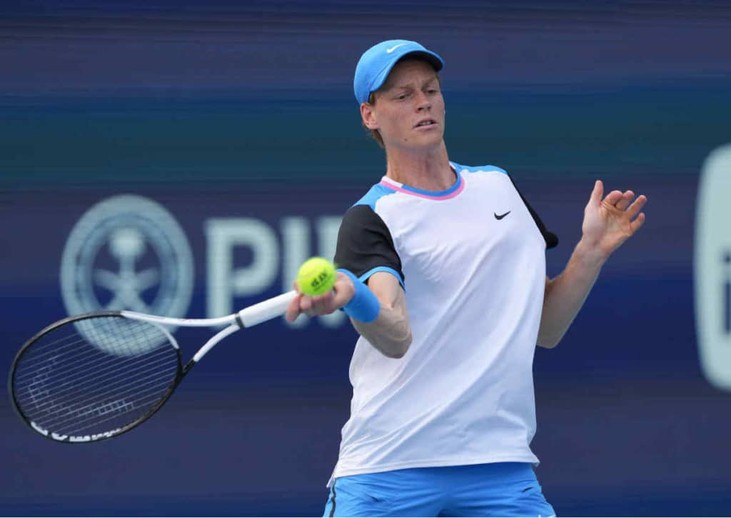 Holt sich Jannik Sinner gegen Grigor Dimitrov den Masters-Titel in Miami? (©Associated Press / Alamy Stock Photo) Holt sich Jannik Sinner gegen Grigor Dimitrov den Masters-Titel in Miami?