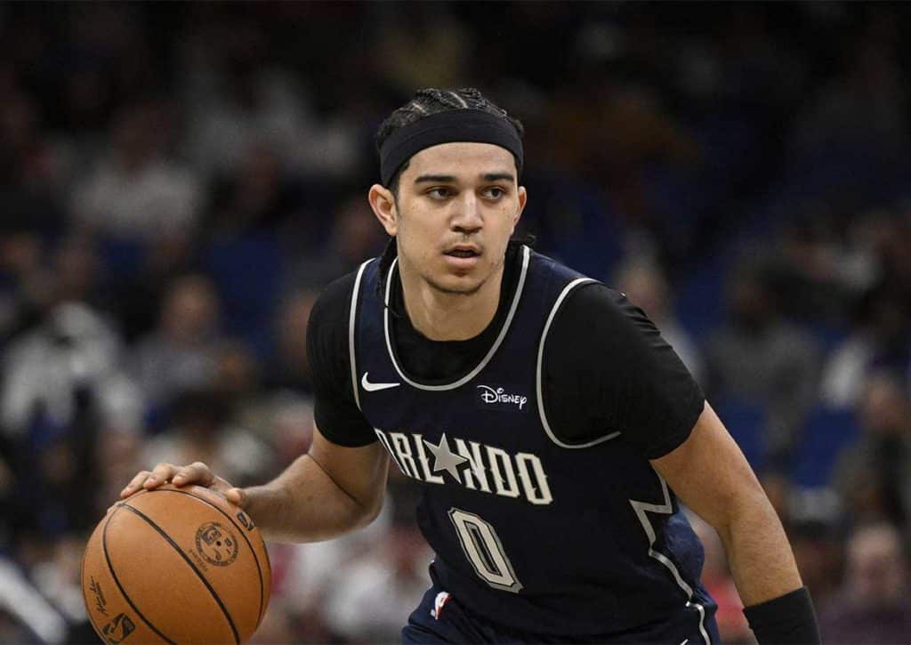 Feiert Orlando Magic (im Bild: Anthony Black) einen deutlichen Sieg gegen Golden State Warriors? © Alamy / Associated Press , 21.03.2024 Orlando Magic Golden State Warriors Tipp