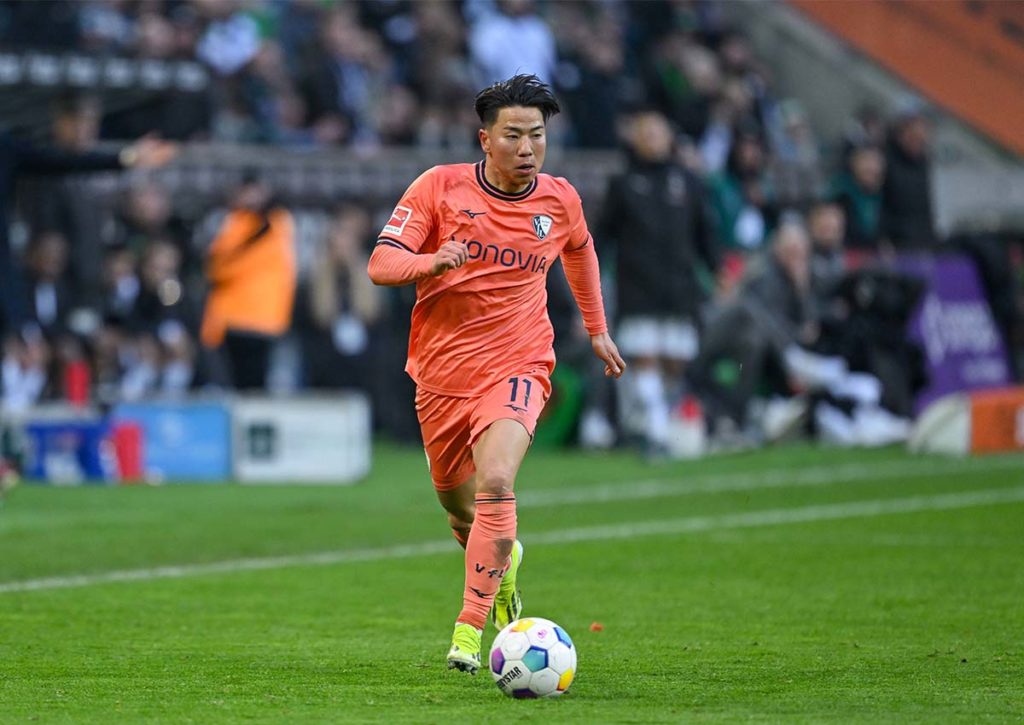 Bleiben heimstarke Bochumer (im Bild: Asano) auf Kurs? © IMAGO / RHR-foto, 24.02.2024 Bochum RB Leipzig Tipp