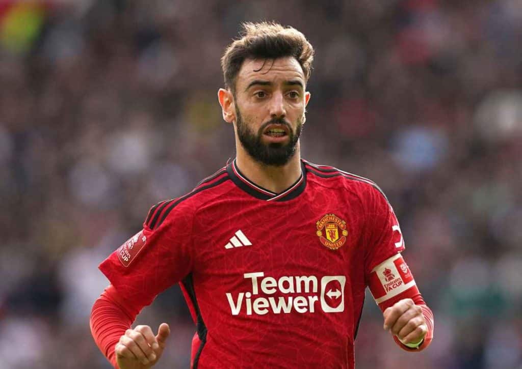 Jubelt Manchester United (im Bild: Fernandes) in beiden Hälften gegen Brentford? © IMAGO / PA Images, 17.03.2024 Brentford Manchester United Tipp