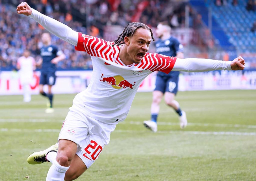 Feiert RB Leipzig (im Bild: Xavi Simons) nach dem bitteren CL-Aus in Madrid nun gegen Darmstadt einen Sieg? © IMAGO / Laci Perenyi, 02.03.2024 RB Leipzig Darmstadt Tipp