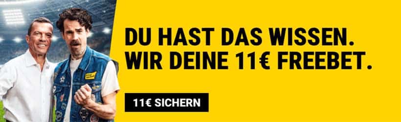 11 € Gratis-Bonusguthaben für BVB vs. Paris SG