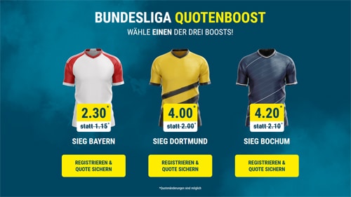 Quoten Triple Boost für Bundesliga Wetten