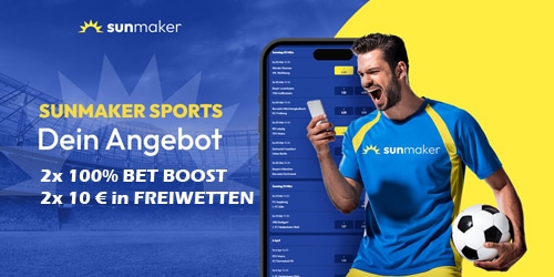 100 % Bayern Real Quoten Bet Boosts & 20 € gratis bei Sunmaker