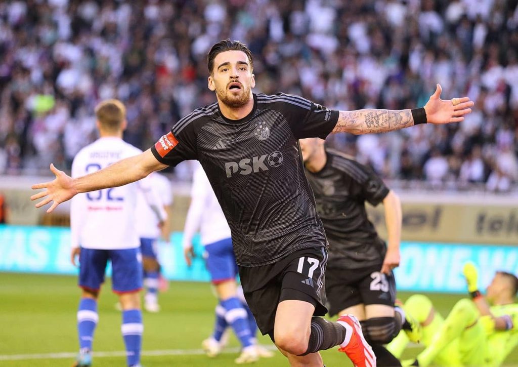 Hat Dinamo Zagreb (im Bild: Sandro Kulenovic) nach dem Sieg über Rijeka jetzt die Meisterschaft sicher? (© Pixsell / Alamy Stock Photo) HNL Liga 34. Spieltag 23/24 Wett-Tipps