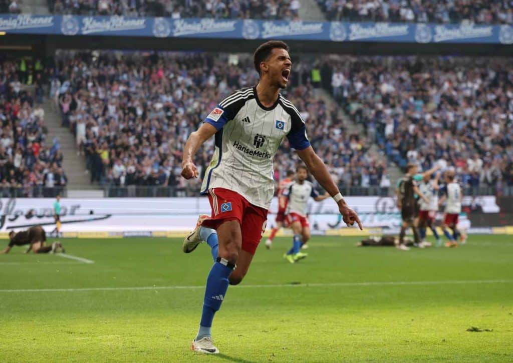 Gewinnt der HSV (im Bild: Glatzel) gegen Paderborn? (© Christian Charisius/dpa/Alamy Live News) Paderborn HSV Tipp