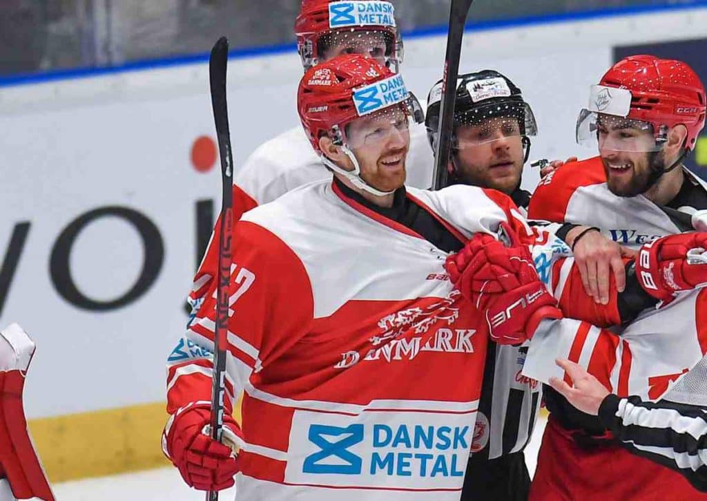 Unterschätzt Dänemark (im Bild: Bruggisser) das WM-Aufgebot von Österreich? (© Sipa US/Alamy Live News) Österreich Dänemark Eishockey WM 2024 Tipp