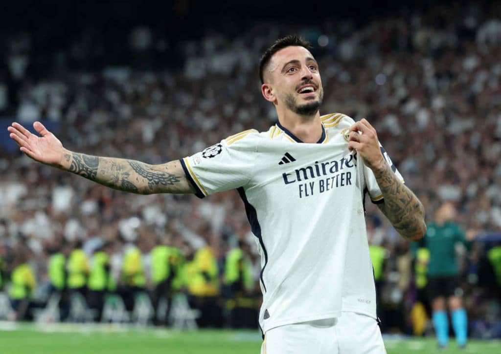 Trifft Joselu von Real Madrid im ersten Spiel in La Liga nach seinem großen CL-Abend am Mittwoch? (© PA Images / Alamy Stock Photo) Trifft Joselu von Real Madrid im ersten Spiel in La Liga nach seinem großen CL-Abend am Mittwoch?