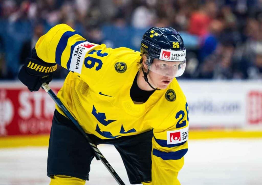 Holt Schweden (im Bild: Dahlin) den Underdog Tschechien im eigenen Revier auf den Boden der Tatsachen zurück? (© Sipa US/Alamy Live News) Schweden Tschechien Eishockey Tipp