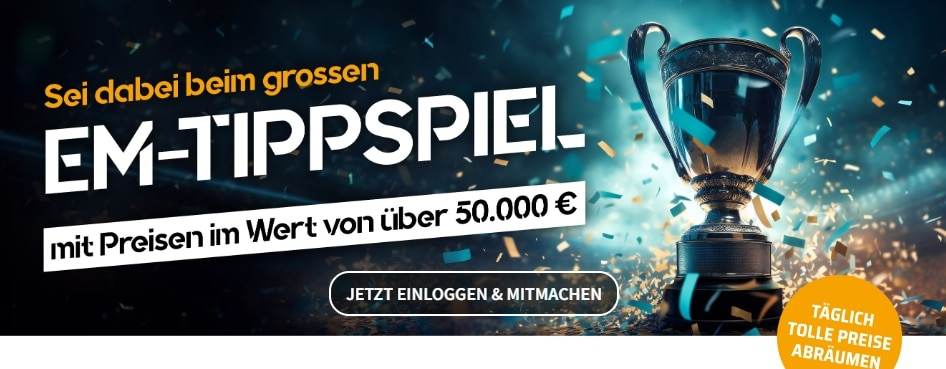 Bet3000 EM Aktion mit Preisen im Wert von 50.000€
