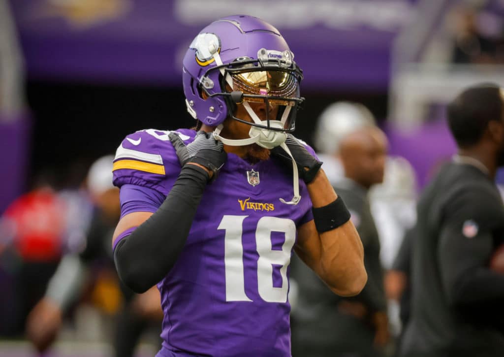 Kann Justin Jefferson (Bild) die Vorschusslorbeeren aus der Vorsaison nun gegen die Giants auch bestätigen? (© Associated Press / Alamy Stock Photo) New York Giants Minnesota Vikings Tipp