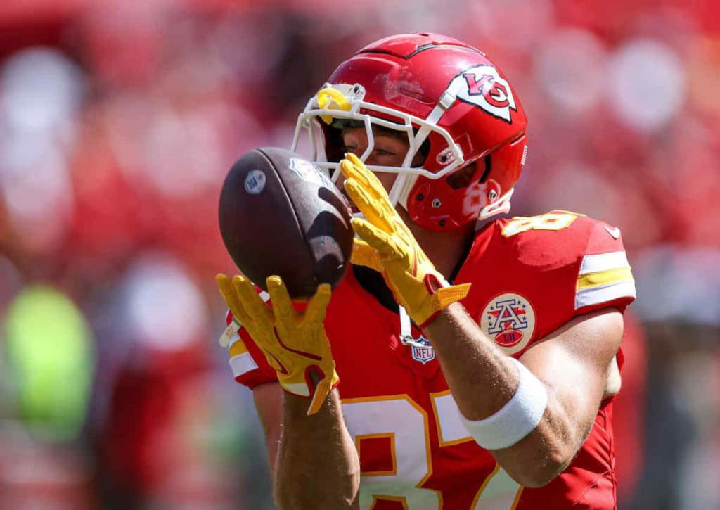 Springt Travis Kelce für die Chiefs gegen die Falcons in die Bresche? (© Sipa US / Alamy Stock Photo) Springt Travis Kelce für die Chiefs gegen die Falcons in die Bresche?