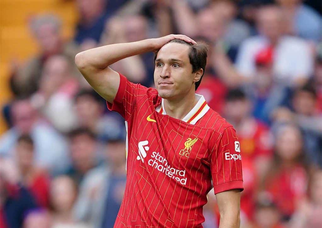 Scheitert Liverpool (im Bild: Federico Chiesa) an West Ham und der Doppelbelatsung bei der Mission "Titelverteidigung"? (© PA Images / Alamy Stock Photo) Liverpool West Ham Tipp