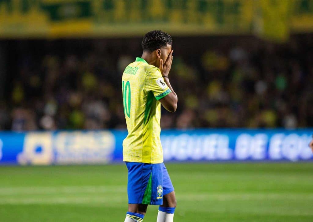 Muss Brasilien (im Bild: Rodrygo) in Chile Federn lassen? (© Sipa US / Alamy Stock Photo) Chile Brasilien Tipp