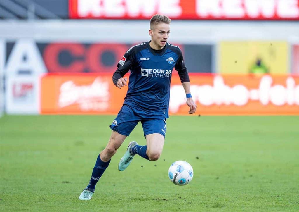 Muss sich Düsseldorf auch Paderborn (im Bild: Filip Bilbija) beugen? (© dpa picture alliance / Alamy Stock Photo) Düsseldorf Paderborn Tipp