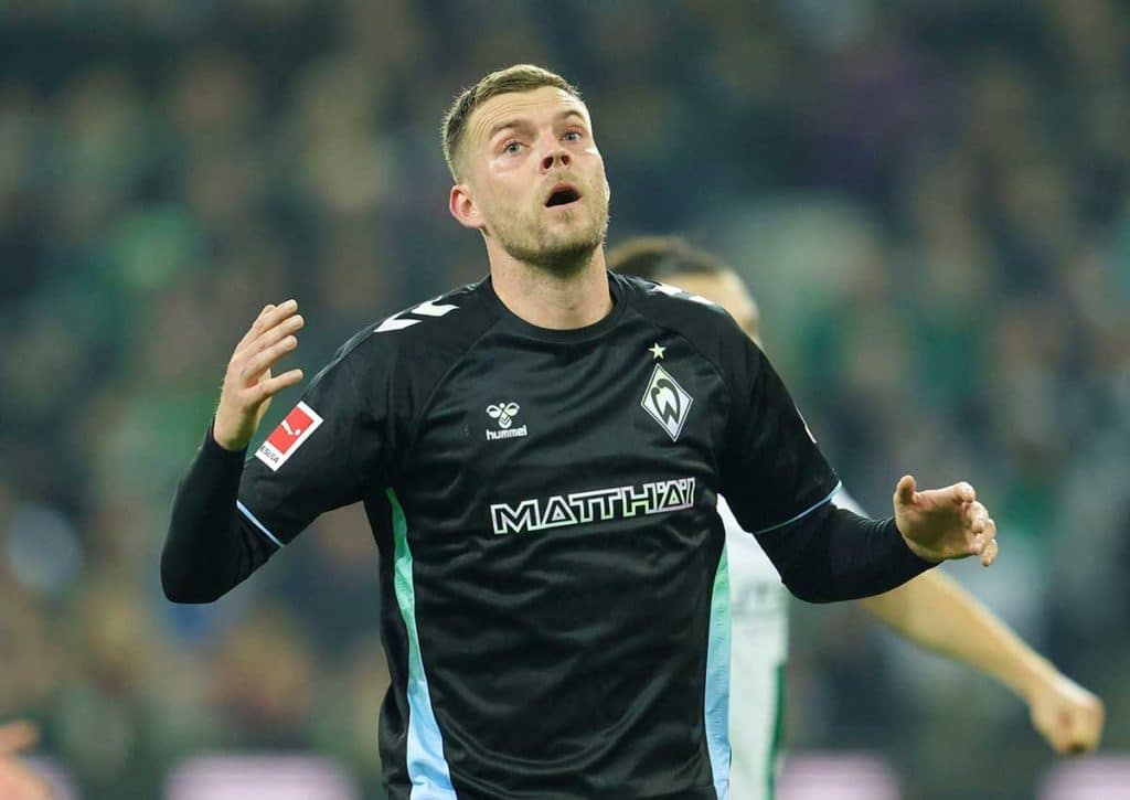 Kann Werder Bremen (im Bild: Marvin Ducksch) im Duell mit Holstein Kiel die drei Zähler einsammeln? (© dpa picture alliance / Alamy Stock Photo) Werder Bremen Kiel Tipp